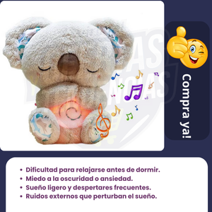 🐨 ¡Dulces sueños asegurados! Peluche Calmante con Música y Simulación de Respiración. 🎶✨