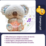 🐨 ¡Dulces sueños asegurados! Peluche Calmante con Música y Simulación de Respiración. 🎶✨